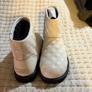 UGG Quilted White Ankle Boots